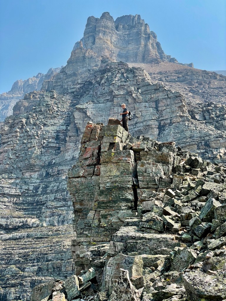 Standing at the saddle of Sentinel Pass.  Photo- Tami Ellis